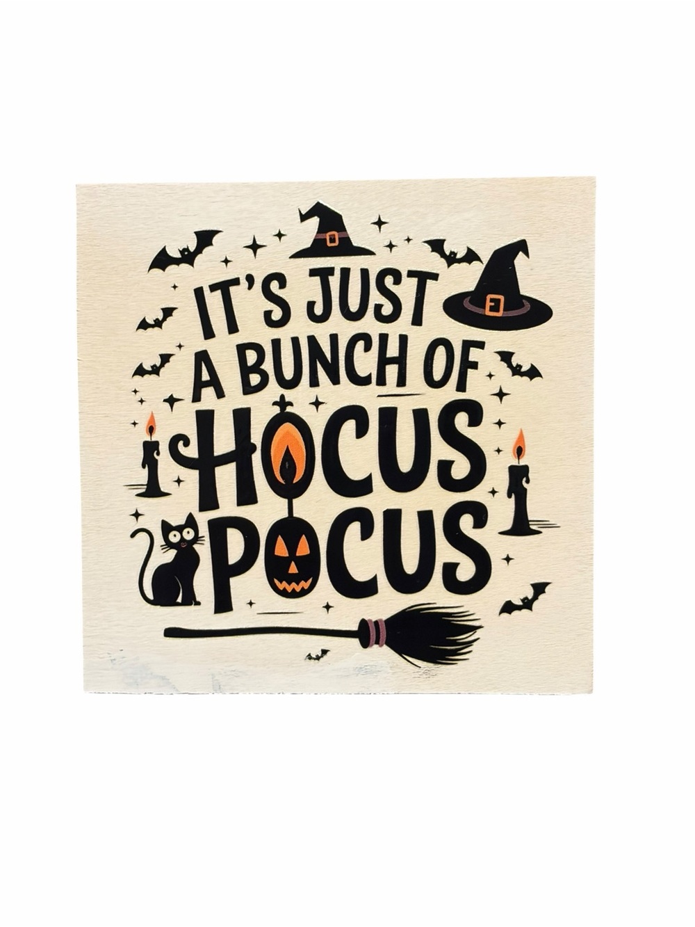 Handmade Hocus Pocus Halloween Wooden Sign 5x5